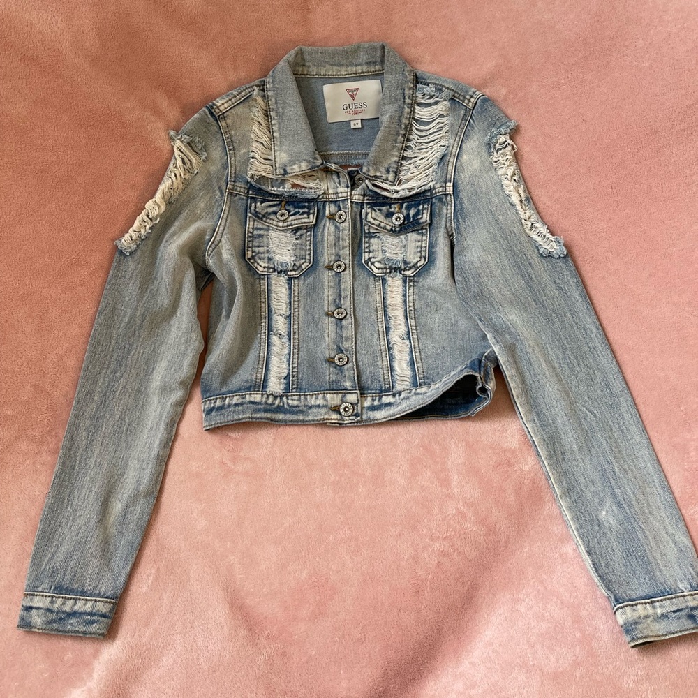 GUESS distressed denim jacket